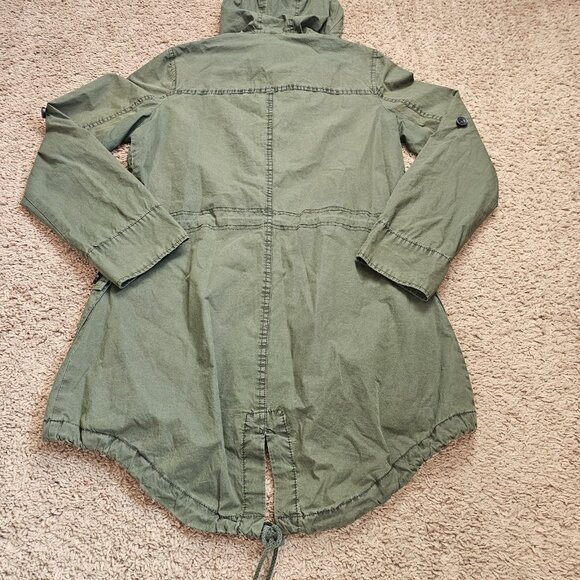 Levis Utility Jacket Womens Extra Small Green Hooded Military Anorack Coat - Picture 10 of 10
